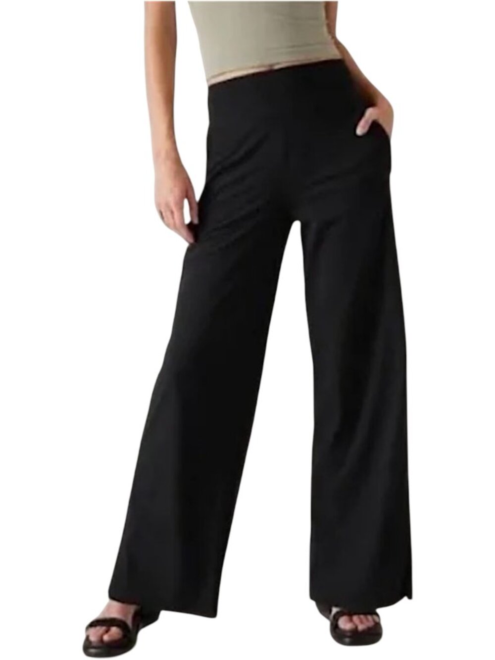 Athleta Cosmic High Waisted Wide Leg Pants - Black - XL